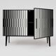 Vintage Sideboard with Hand-Painted Op-Art Pattern, 1970s.
