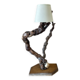 Table lamp made from old vine stock