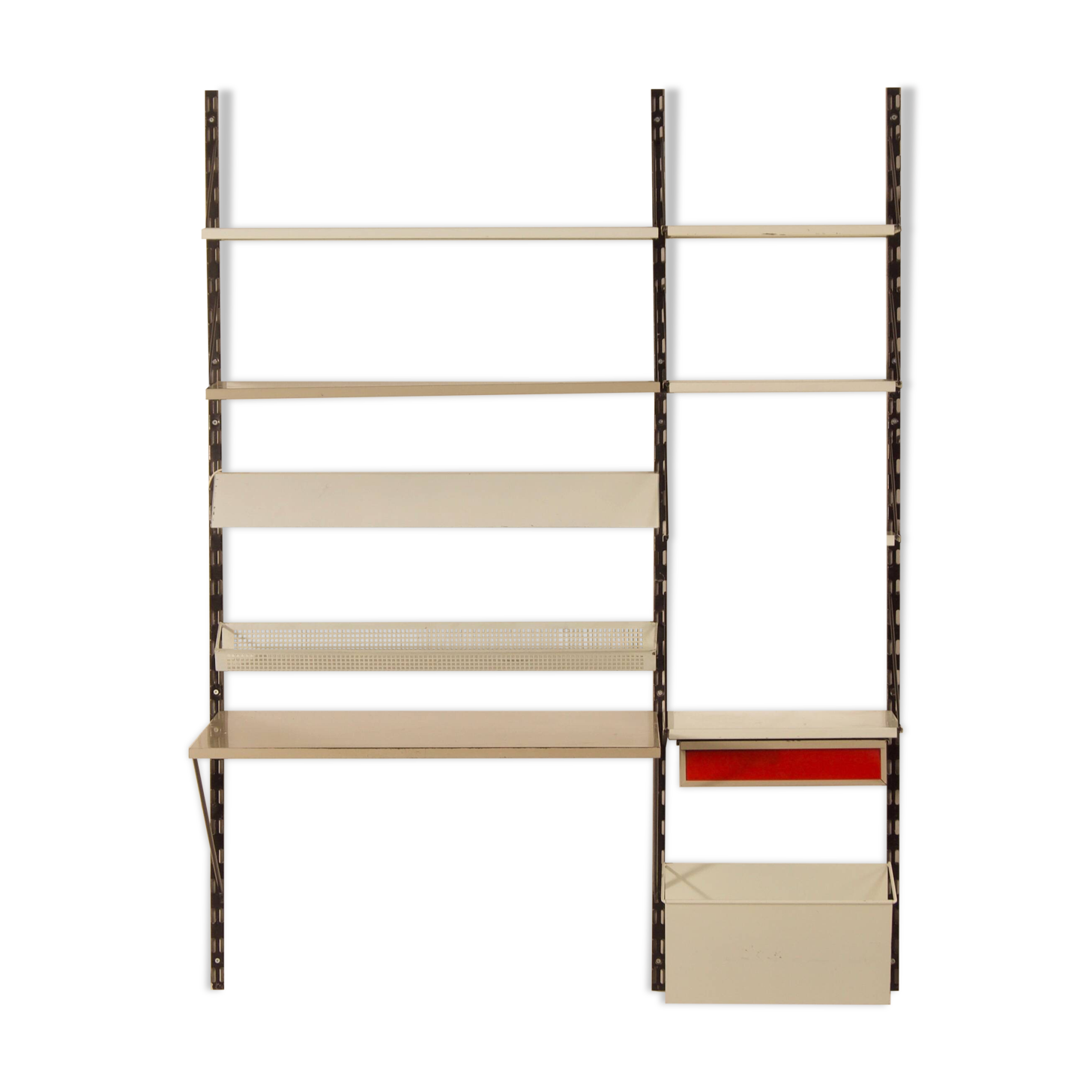 Pilastro Wall System by Tjerk Reijenga with Desk and Magazine Holder, 1960s