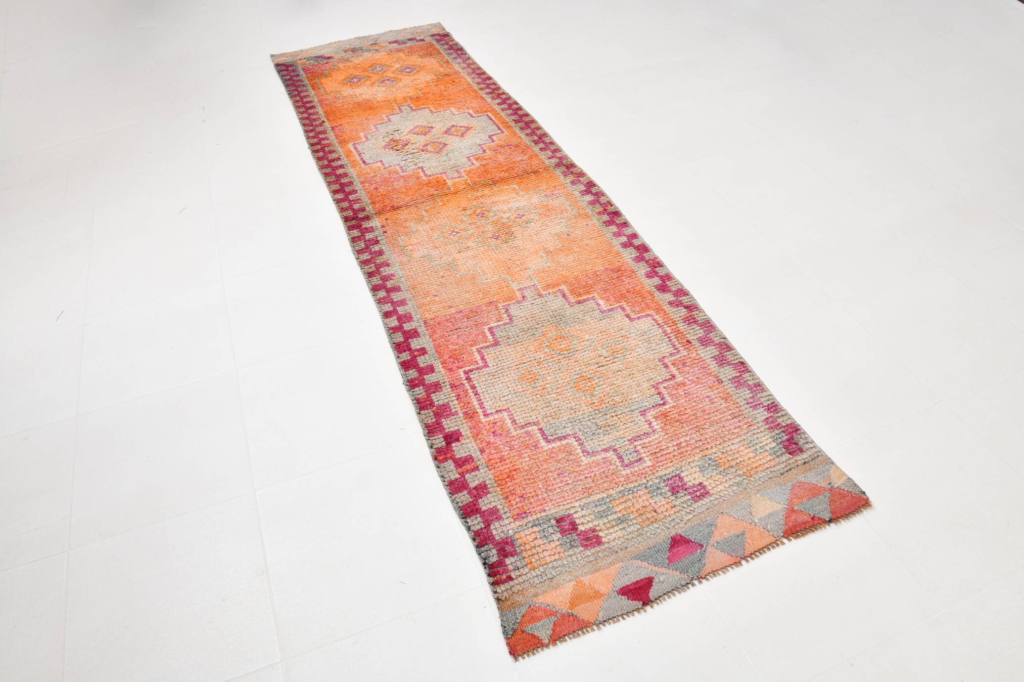 3x10 Colorful Modern Turkish Runner Rug, 86x305Cm