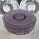 Moulded glass dessert plates – floral pattern – 1930s–1950s