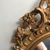 Oval mirror with pediment, 100x70 cm
