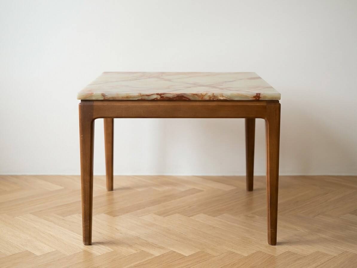 Vintage Scandinavian coffee table in black wood.