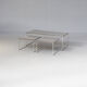 90s coffee / nesting table stainless steel foot and trespa top set/3