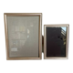Pair of silver metal photo frames