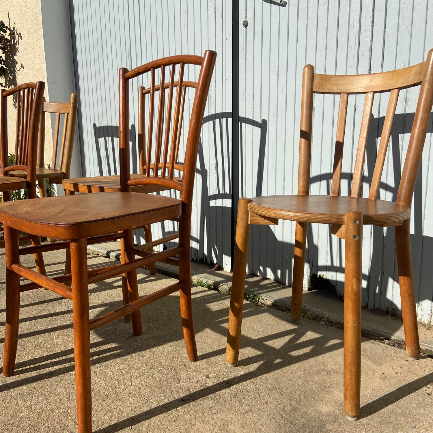 Set of vintage wooden chairs