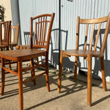 Lot de chaises vintage en bois