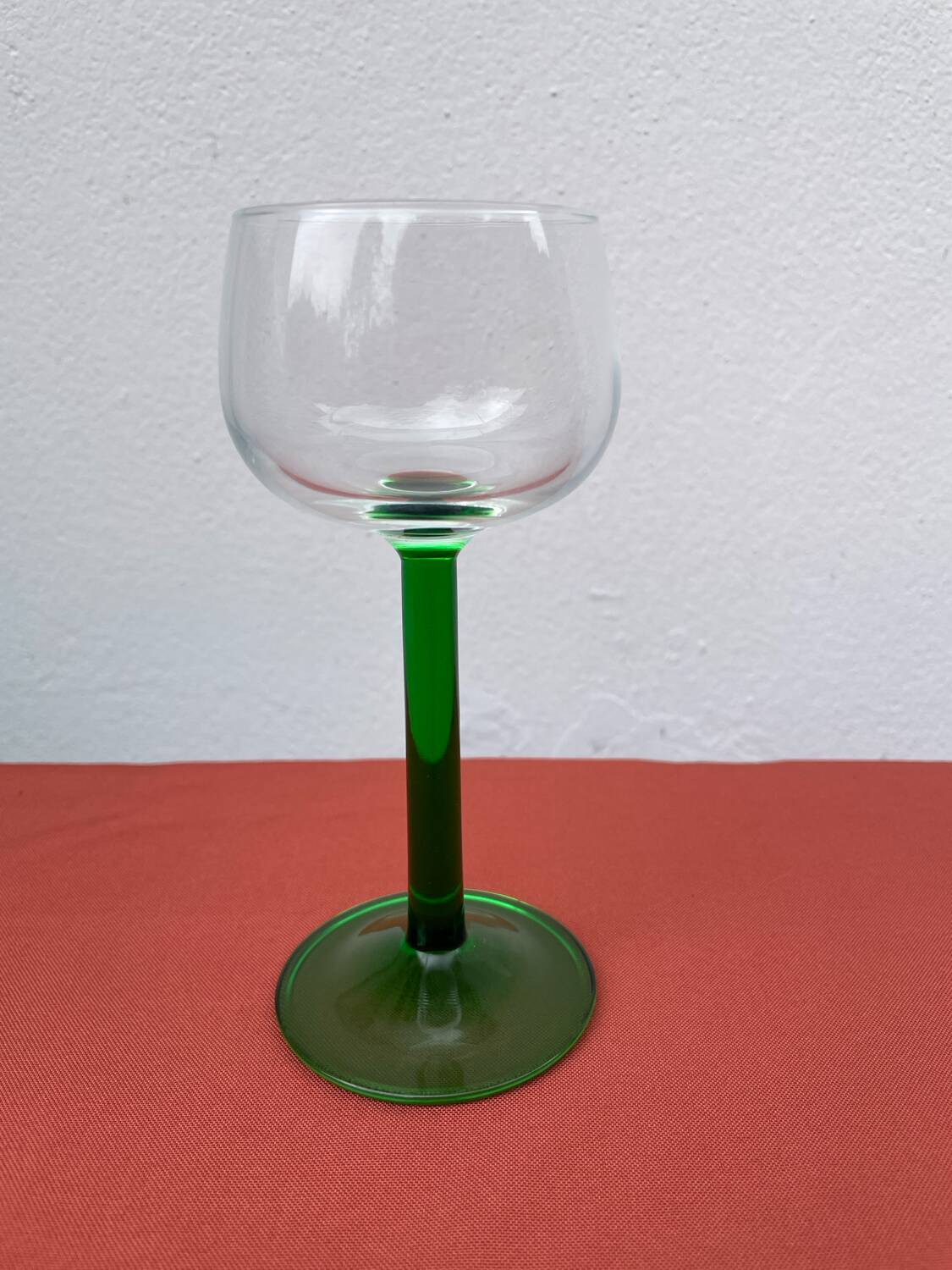 7 green Alsace wine glasses