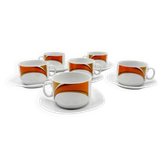 Schirnding Bavaria graphic orange coffee cups 1970s