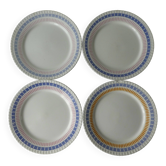 4 assiettes plates Digoin Sarreguemines France, 24 cm