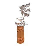 Face terracotta vase