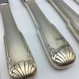 12 silver metal knives.