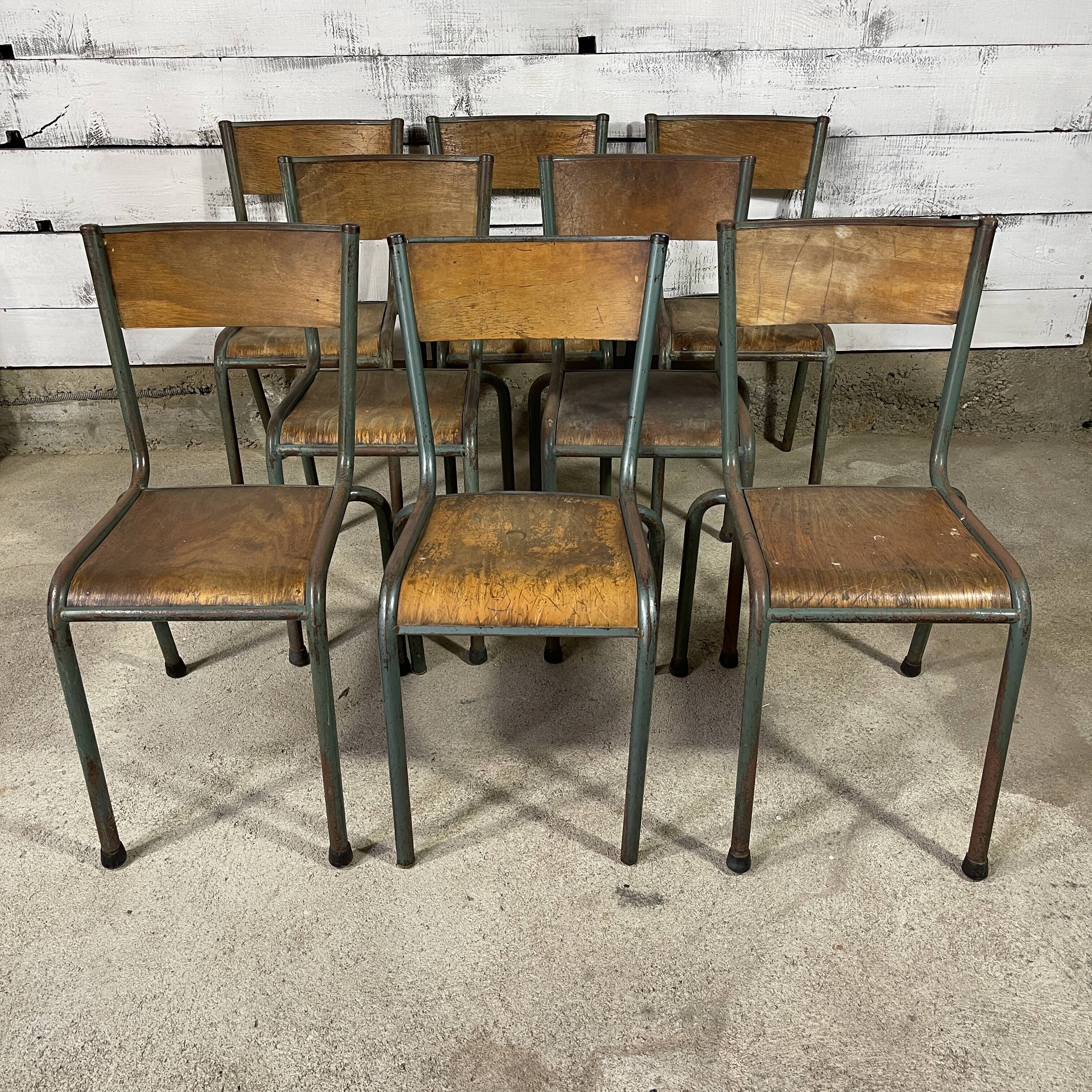 Set of 8 school chairs