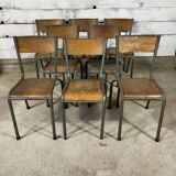 Lot de 8 chaises d'école