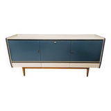 Vintage blue and white wooden sideboard
