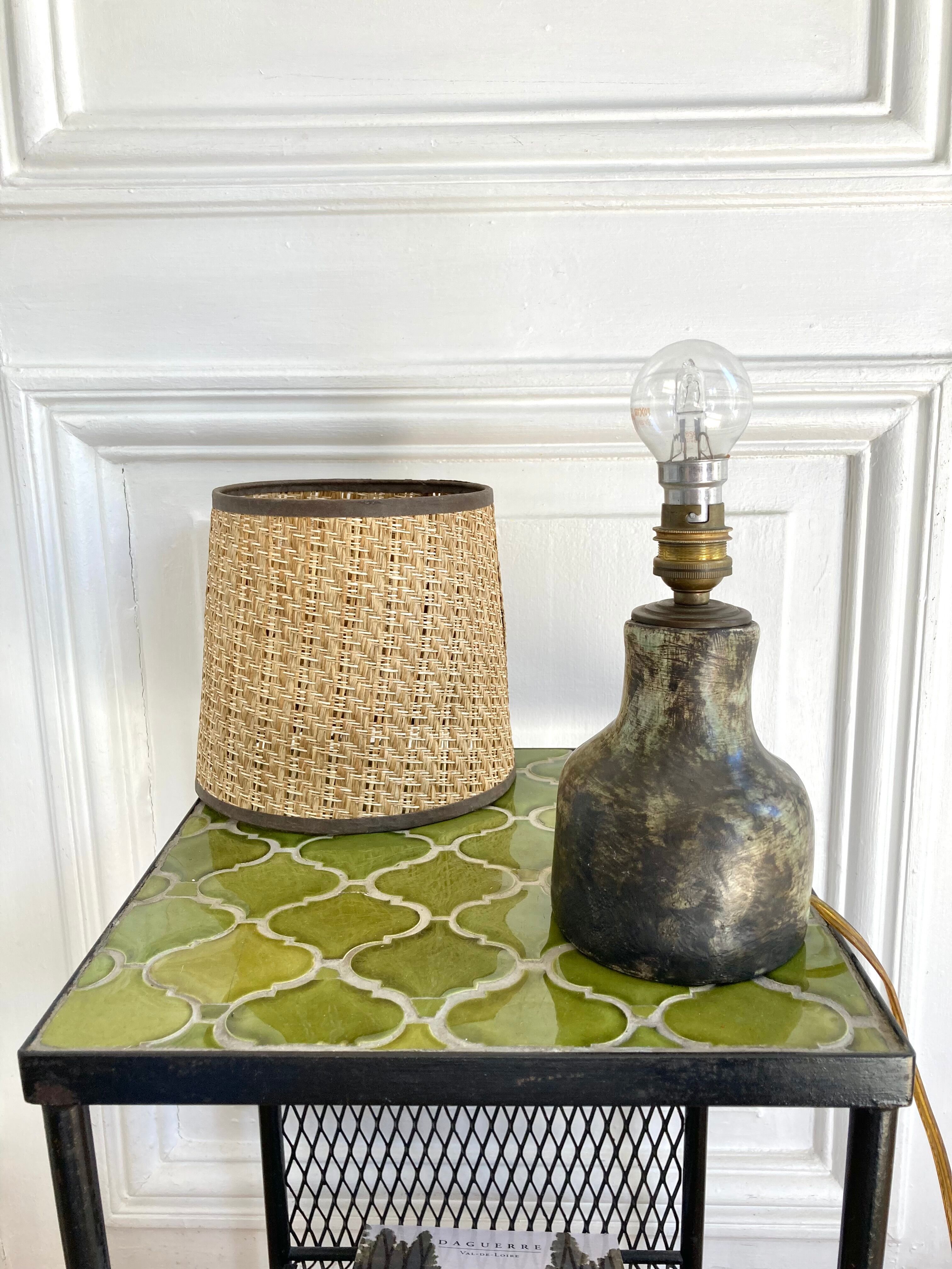 Earth lamp and braided lampshade 70s/70s