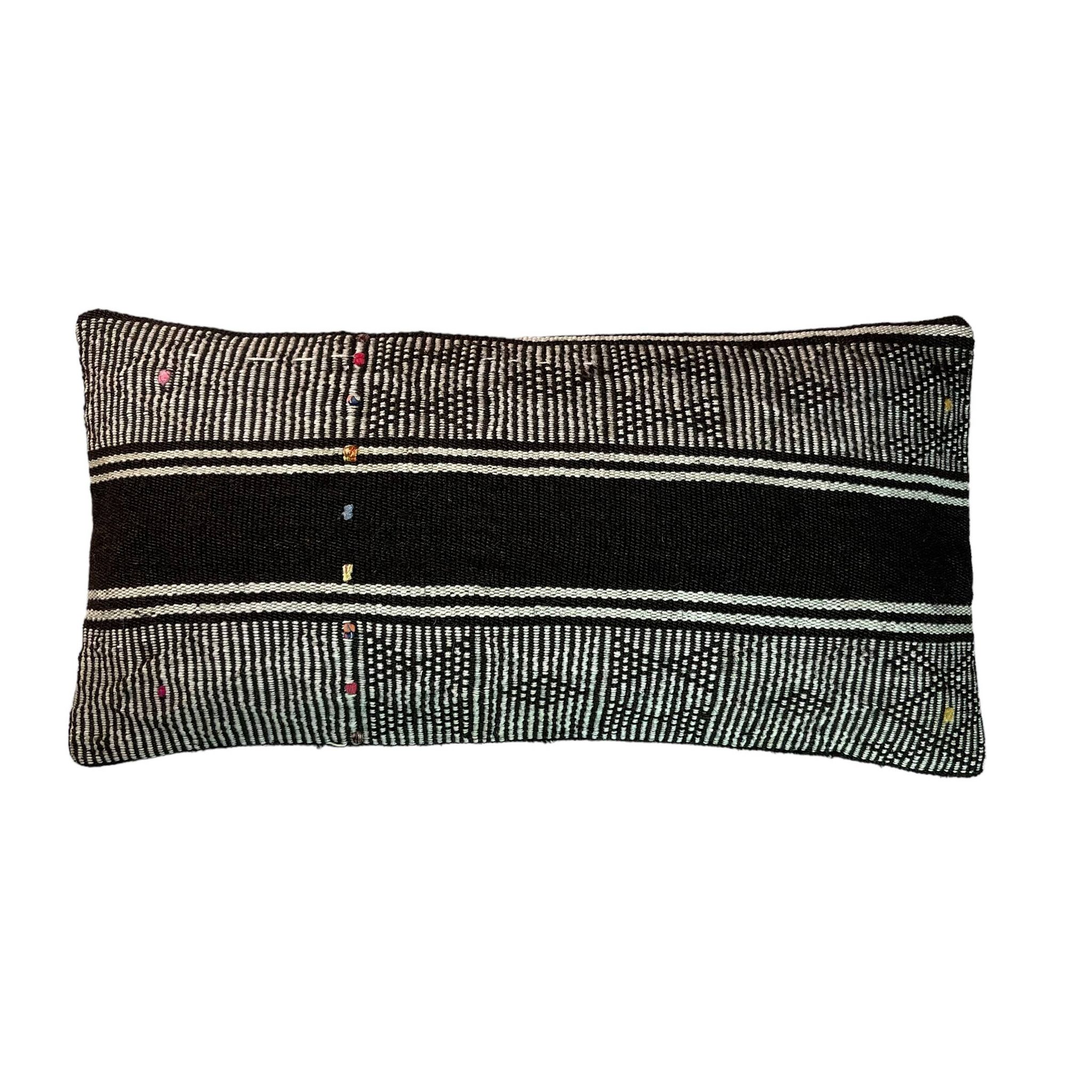 Vintage turkish kilim cushion cover , 30 x 60 cm