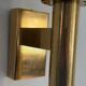 Large minimalist cinema wall light in opal glass and heavy brass, 1960s, Germany