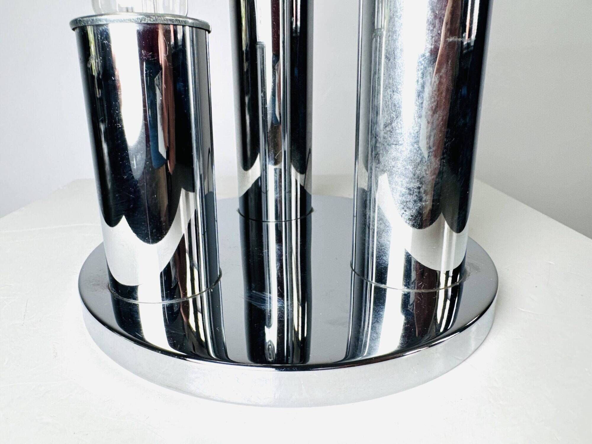 Model V3300/03 Tubular Chromed Table Lamp By Hustadt Leuchten, Germany 1970S