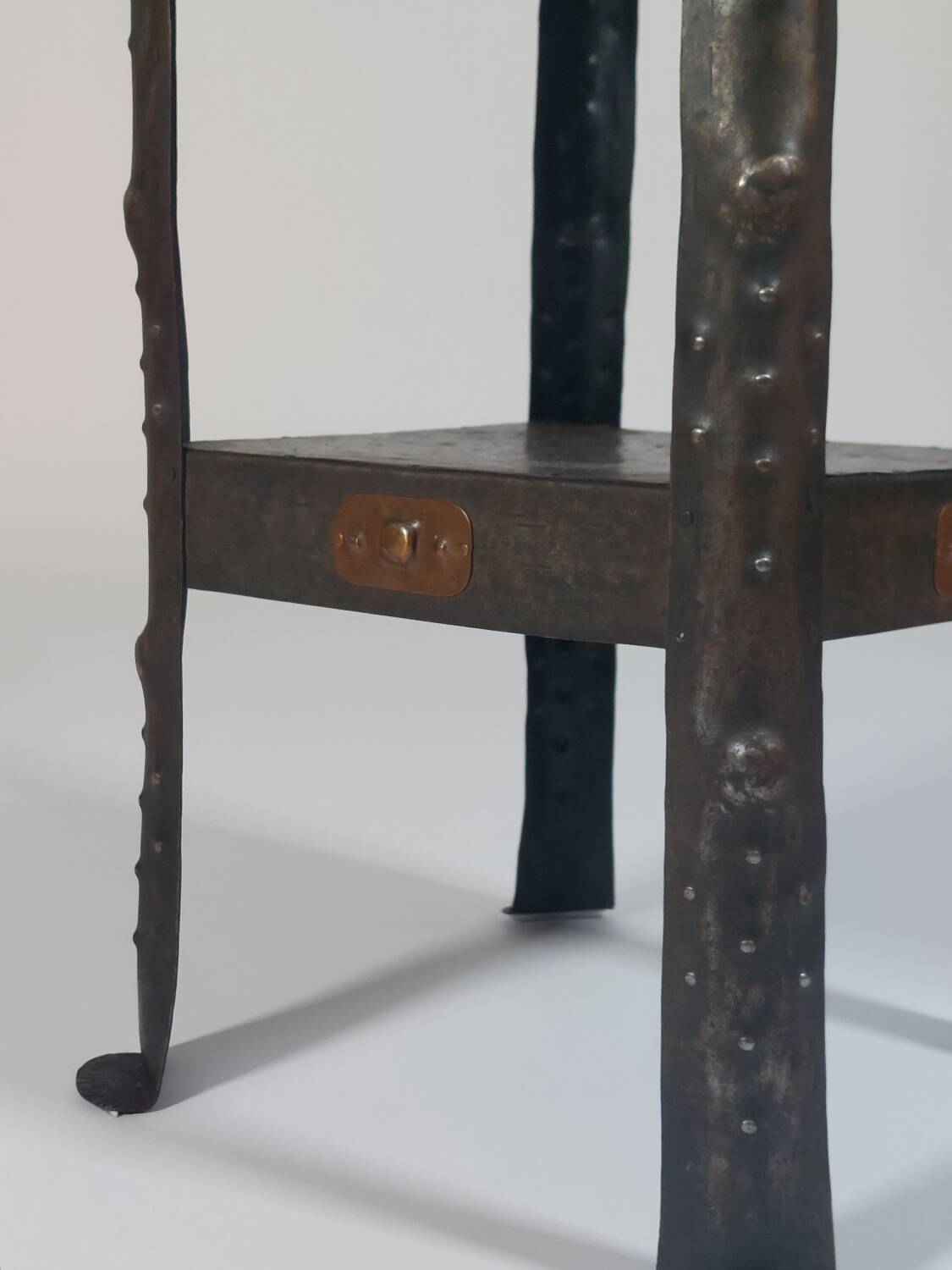 Antique Viennese side table handcrafted in wrought iron.