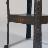 Antique Viennese side table handcrafted in wrought iron.