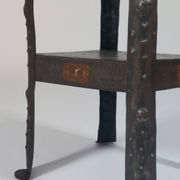 Antique Viennese side table handcrafted in wrought iron.