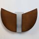Pair of wood and glass wall lights from the 80s.