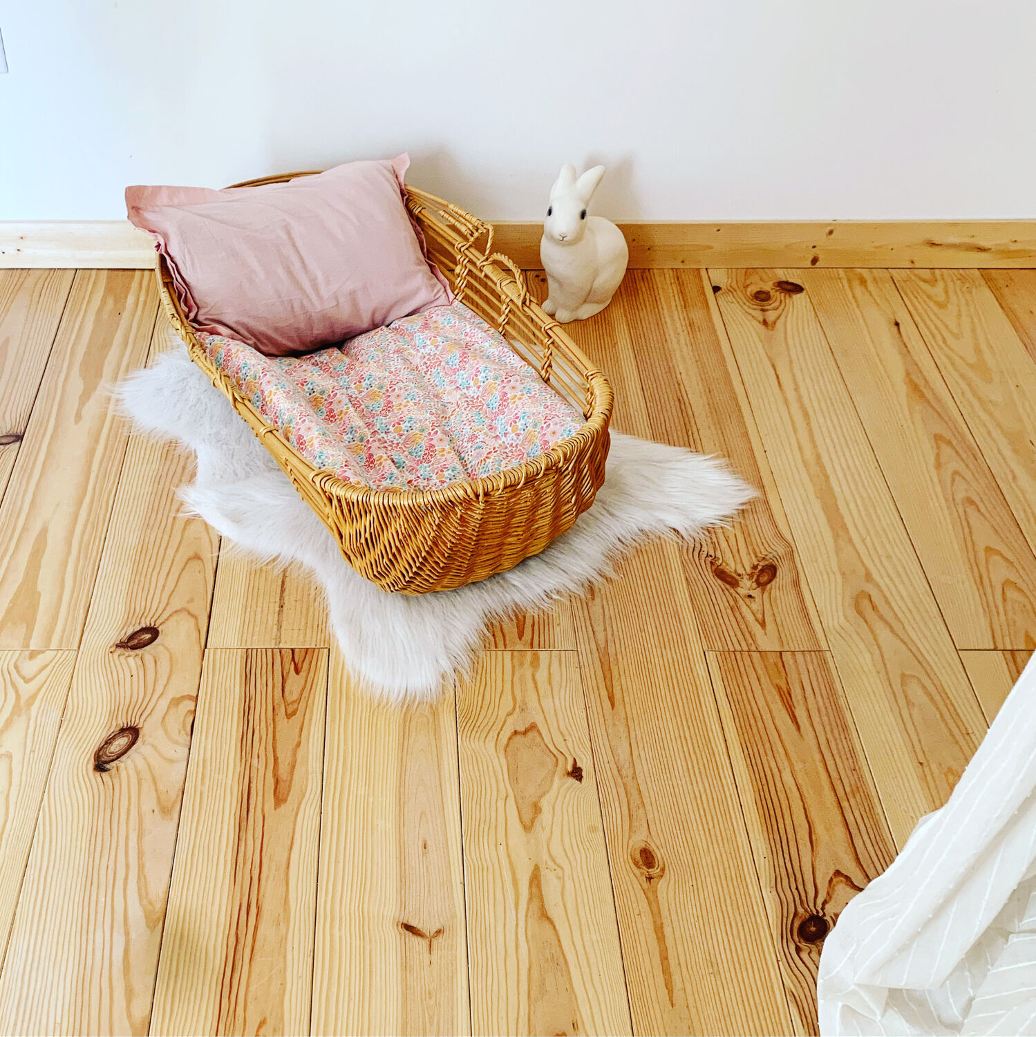 Vintage wicker and rattan bassinet