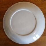 Large round vintage serving platter Vichy green check pattern
