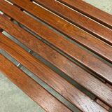 Danish slatted bench in teak and metal 1970