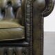 Green Vintage English Cowhide Leather Chesterfield 2-Seater Sofa