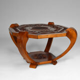 Colonial Art Deco carved coffee table circa 1930