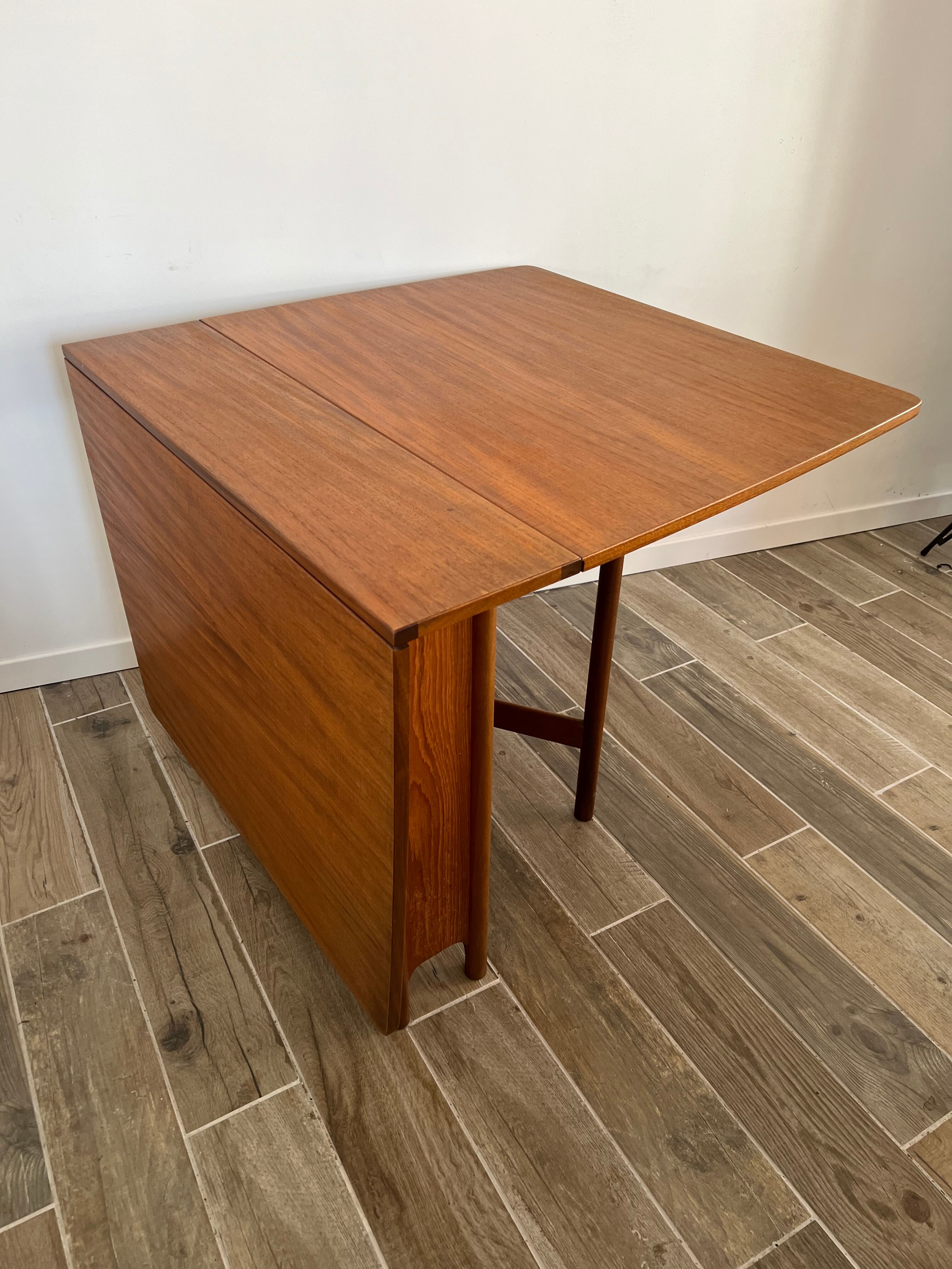 Scandinavian-style teak flap table
