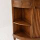 1930s buffet console in solid mahogany, marble and bevelled mirror.