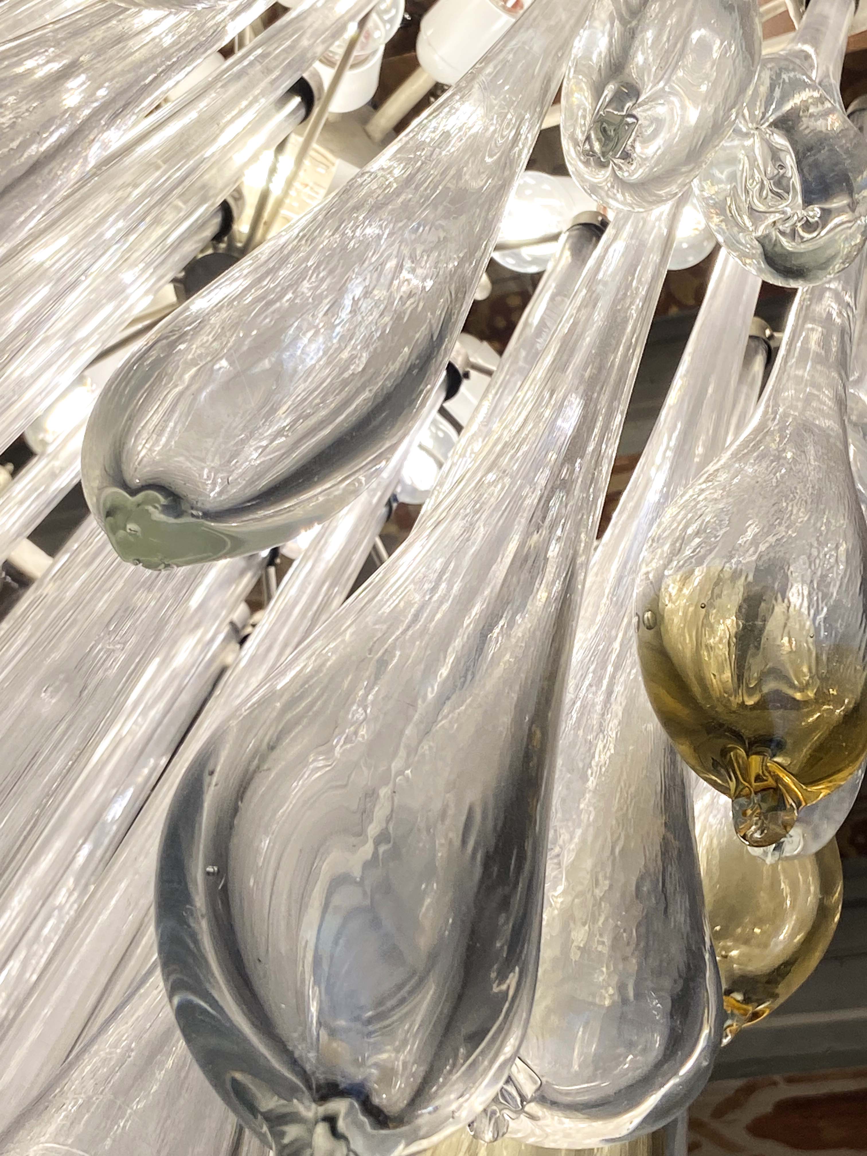 Venini Murano glass chandelier, Italy 1970s