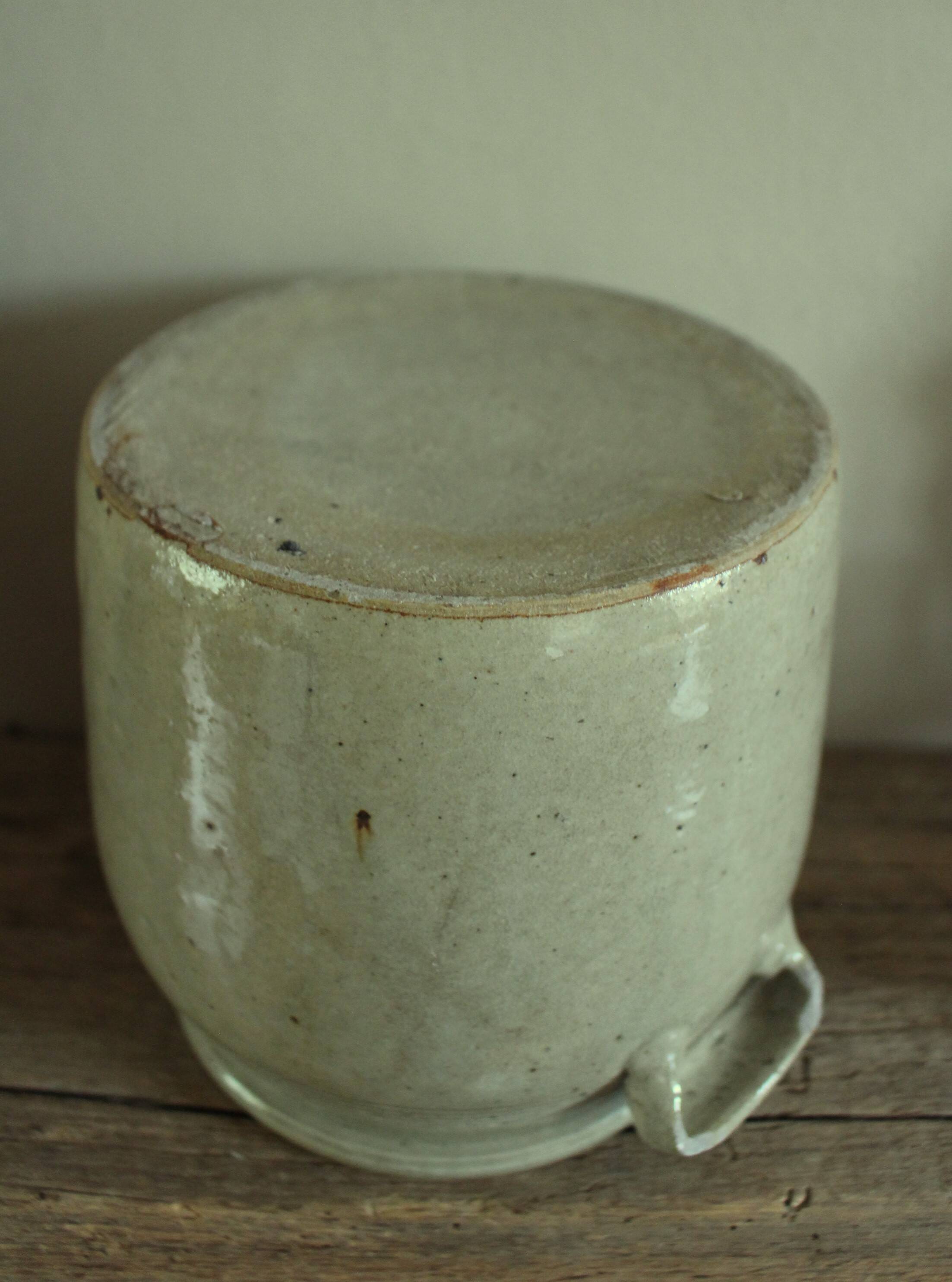 Glazed stoneware pot with two handles