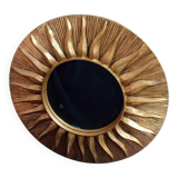 Sun mirror in gold-leaf resin from the 70s