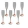 Set of 6 ROSALINE Champagne Flutes – Vintage Pink Glass