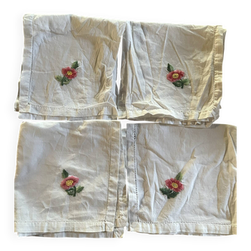 4 old table napkins