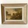 Peinture ancienne sur toile encadrée , campagne