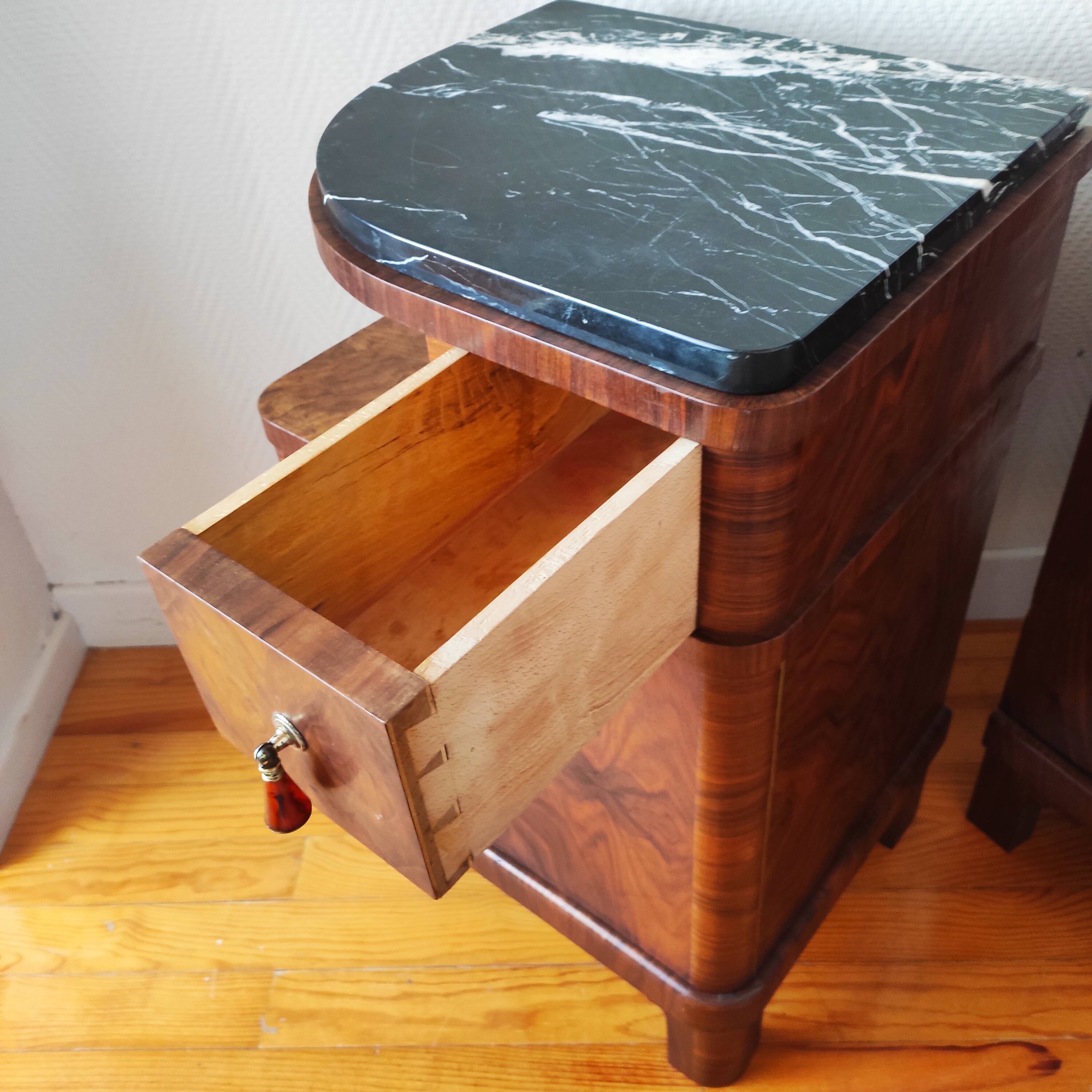 Pair of art deco bedside tables