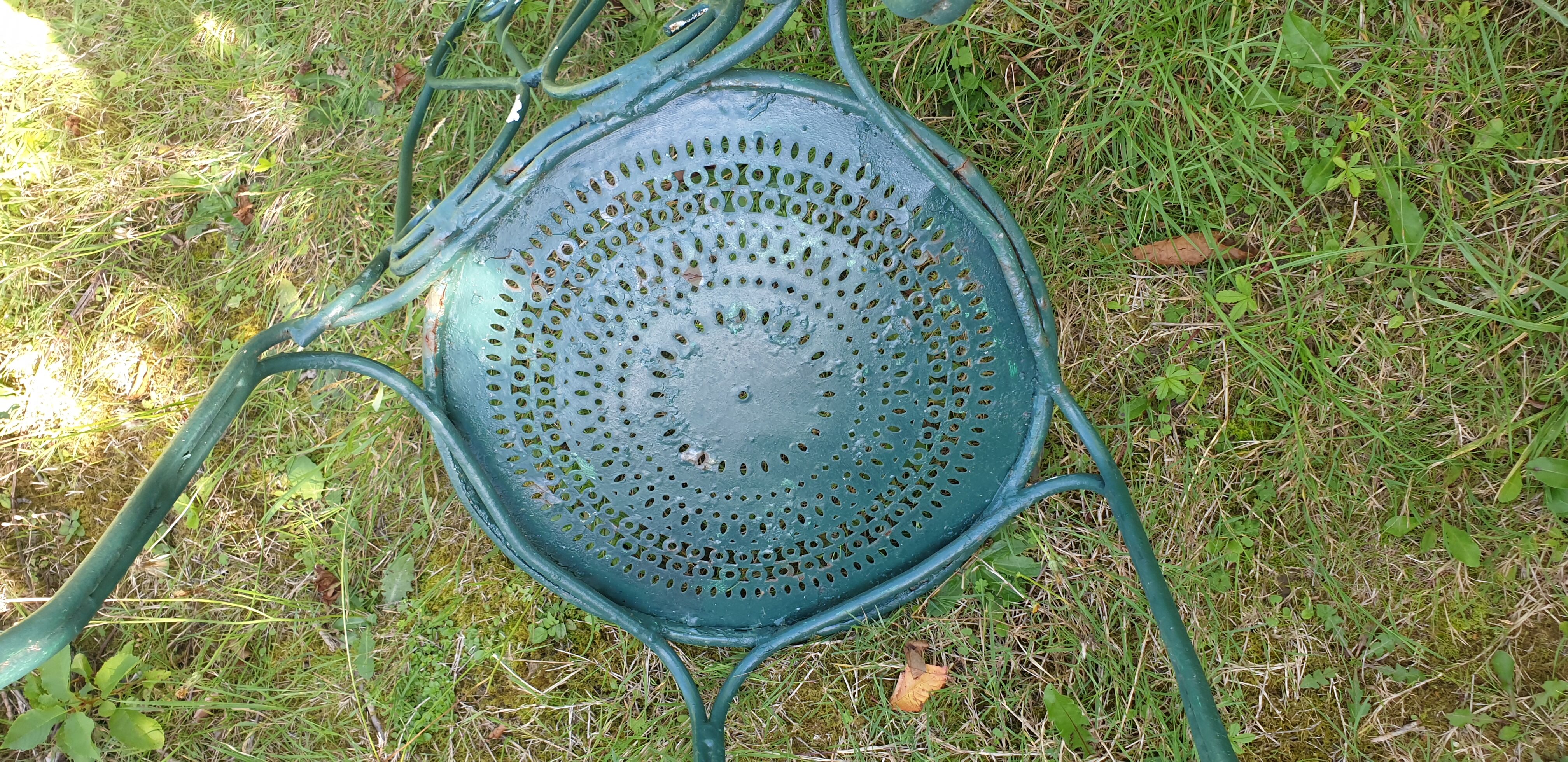 3 wrought iron garden chairs