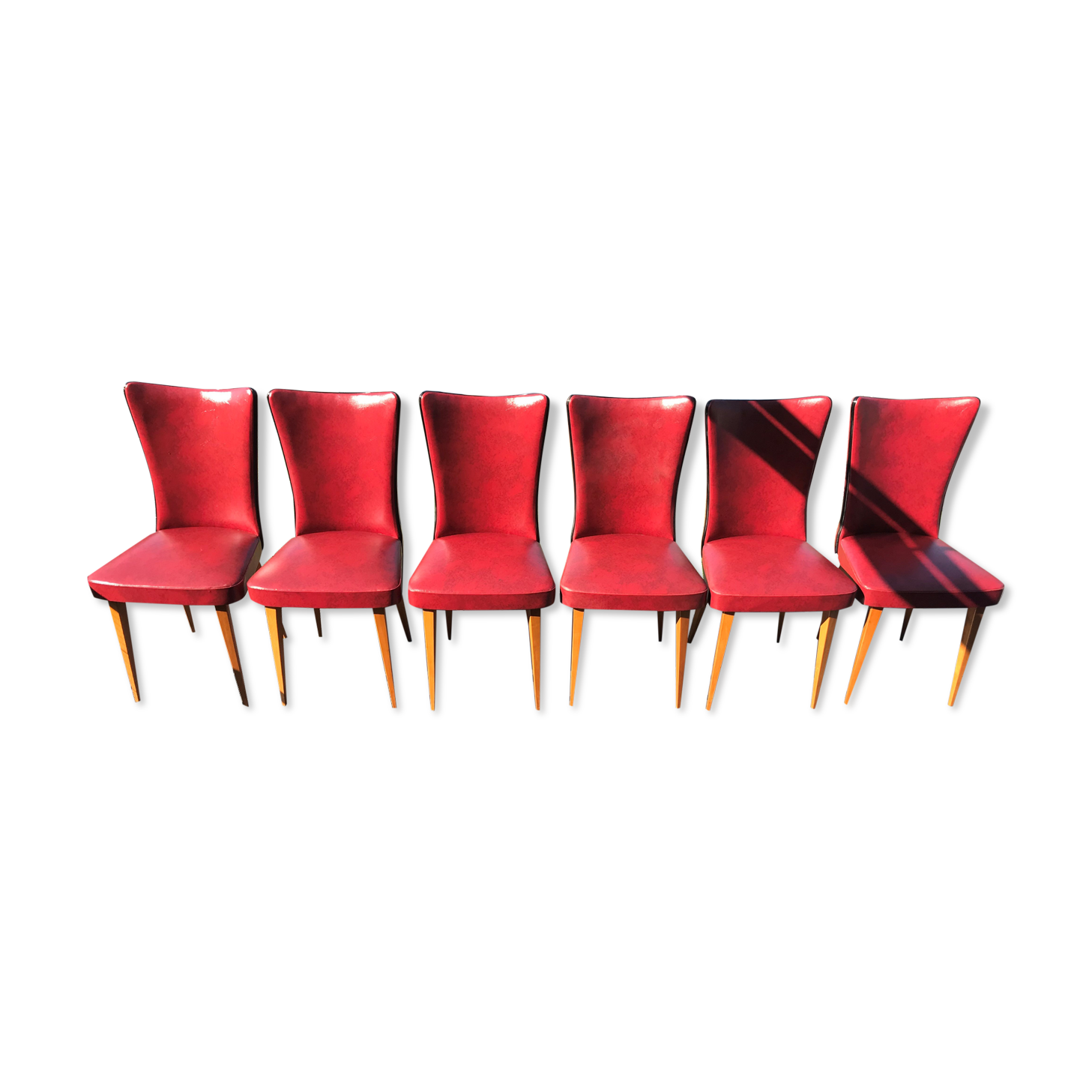 Six chairs feet spindles 1950