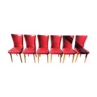 Six chairs feet spindles 1950