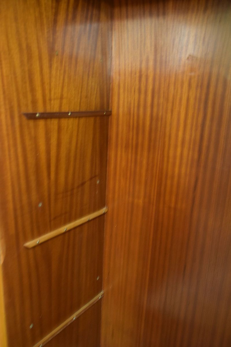 Mid-century living room furniture in ash wood with suspended parts
