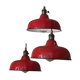 Day blind enamelled red industrial lamp