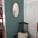 Large oval mirror vintage rattan 75x40cm