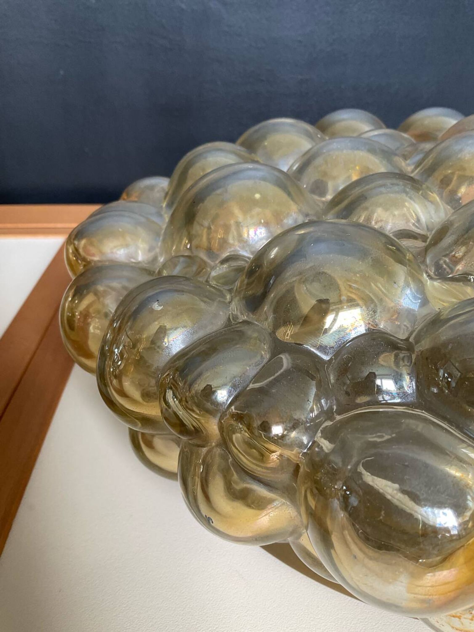 Pair of Bubble-Helana Tynell wall lights or ceiling lights from the 1970s.
