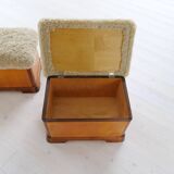 Swedish Art Deco Stools in Lacquered Birch with Sheepskin Seat, 1940s