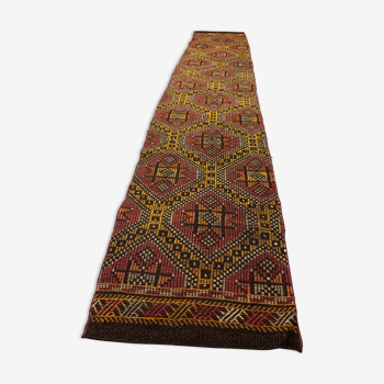 Tapis coureur Kilim turc 314x64 cm